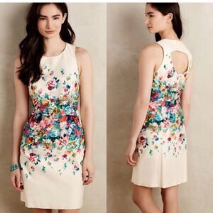 Anthropologie Maeve Tea Garden Floral Sleeveless Sheath Dress | SZ 6